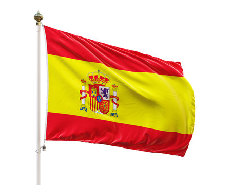 Flag of Spain isolated on white background. Clipping path included.