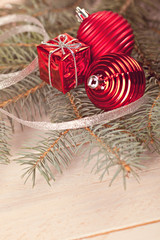 Chirtmas balls on fir
