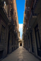 Bridge between buildings in Barcelona