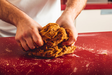 Process cooking homemade seitan. How to make vegan meat