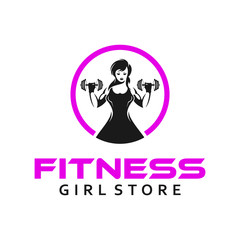 girl fitness shop logo