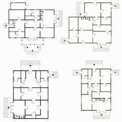 Architectural blueprint in top view background. Vector technical project background illustration