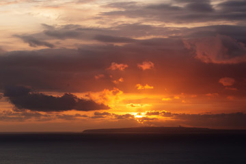 beautiful sunset on the sea