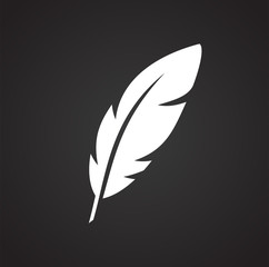 Feather icon on background for graphic and web design. Simple vector sign. Internet concept symbol for website button or mobile app.