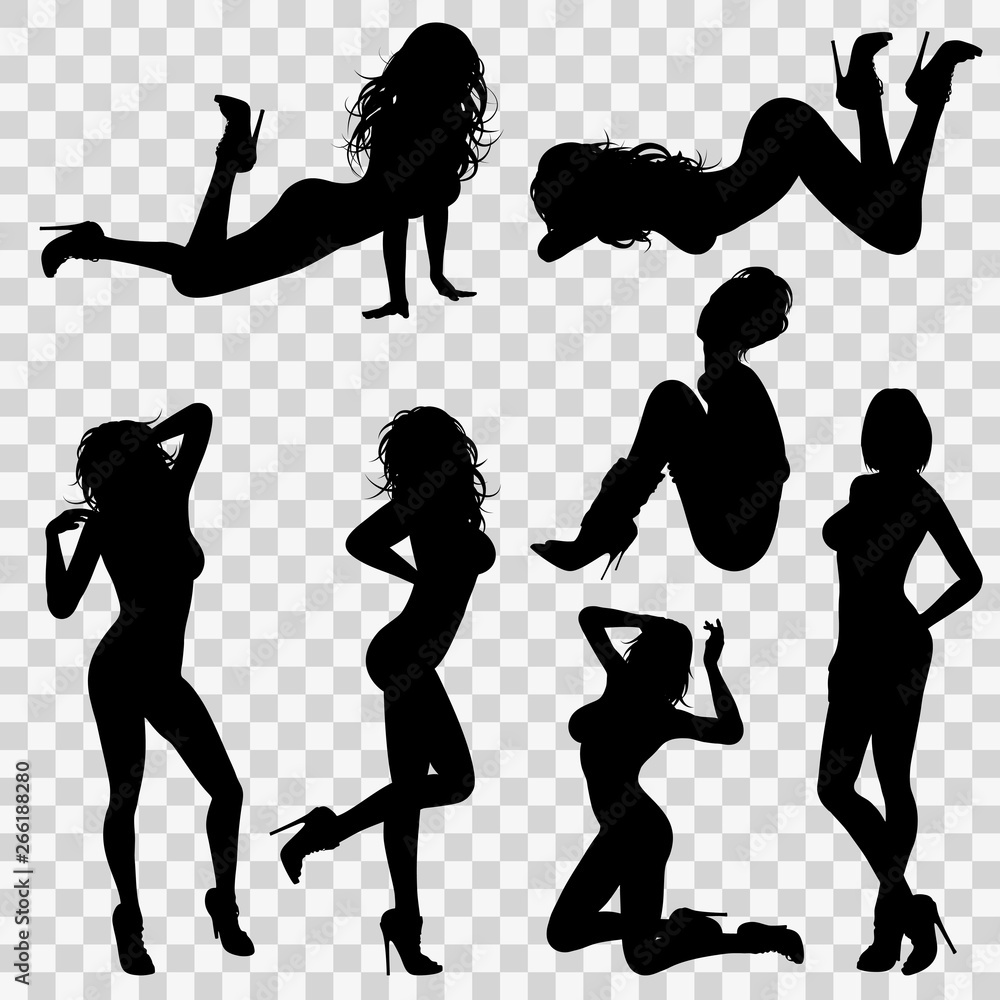 Wall mural Silhouettes Sexy Girl