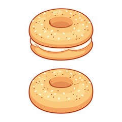 Everything bagel with cream cheese