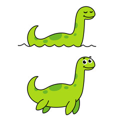 Fototapeta premium Cute cartoon Loch Ness monster