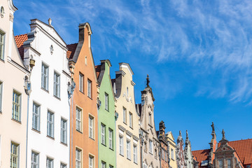 Colorful facades of old houses of Gdansk.