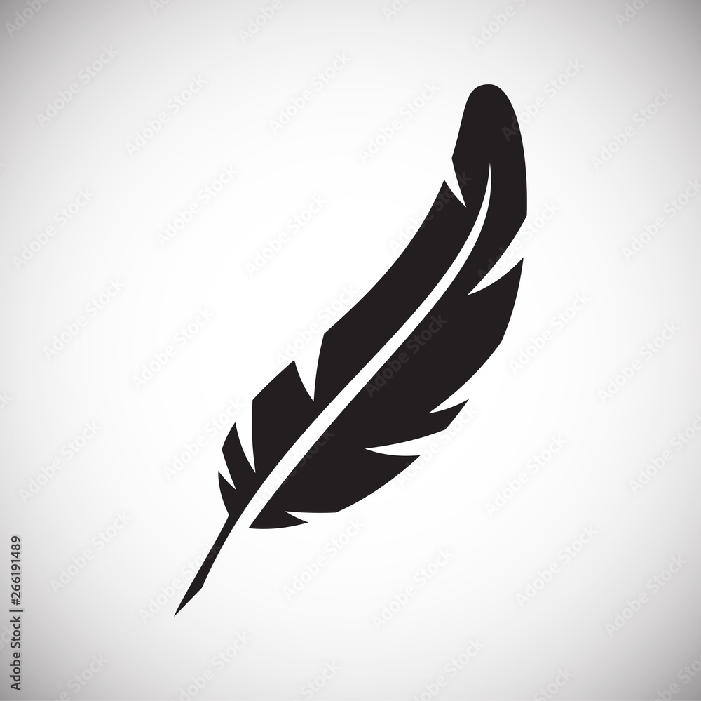 Poster feather icon on background for graphic and web design. simple vector sign. internet concept symbol f