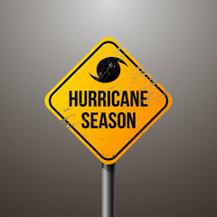 road scratched sign of Hurricane Florence, 3D-rendering. vector