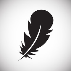 Obraz premium Feather icon on background for graphic and web design. Simple vector sign. Internet concept symbol for website button or mobile app.