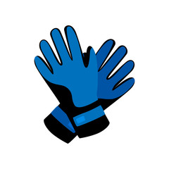 Sport blue winter gloves for ski or snowboarding activity