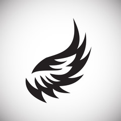 Obraz premium Wing icon on white background for graphic and web design. Simple vector sign. Internet concept symbol for website button or mobile app.