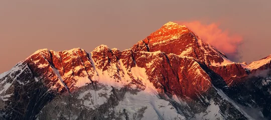 Cercles muraux Lhotse mount Everest Lhotse Nepal Himalayas mountains sunset