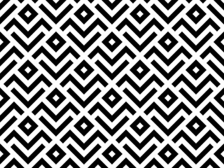 Abstract geometric pattern with stripes, lines. Seamless vector background. White and black ornament. Simple lattice graphic design
