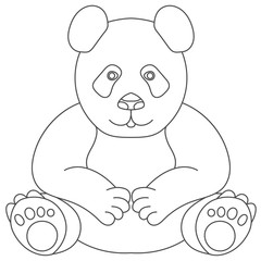 Line drawing. Panda bear symbol. Logo of the panda.