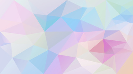 vector abstract irregular polygon background - triangle low poly pattern - soft light pastel full spectrum multi color rainbow - baby pink, blue, purple, violet, orange, yellow, green
