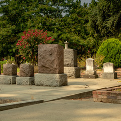 Graveyards in cemetery Halloween composition with copy space for names