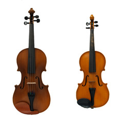 Fototapeta na wymiar Two violins of a different sizes for adult and child