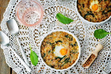 buckwheat spinach cheese egg casserole