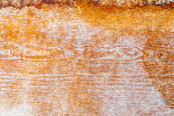 Close up of weathered wood with rust stains