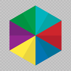 Colorful polygon icon on transparent background. Vector.
