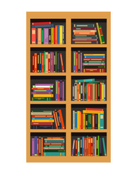 A bookcase with books. flat vector illustration isolated