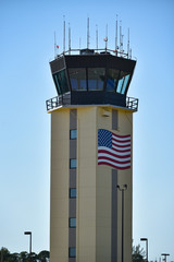 American Flag Air Traffic Control Tower