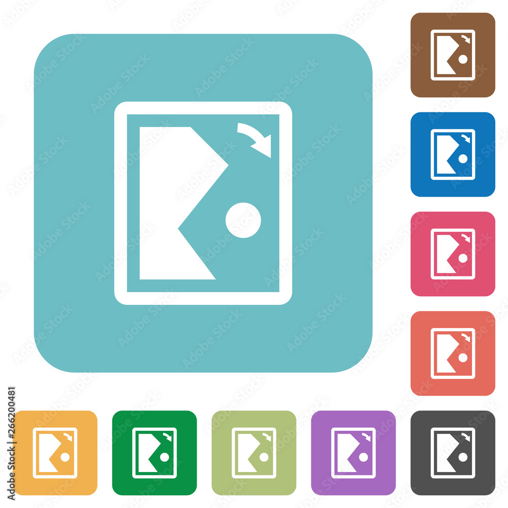 Poster rotate image right rounded square flat icons