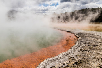 Champagne Pool in the Geothermal Wonderland in Wai-O-Tapu, New Zealand
