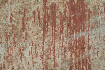 Old textures wall background with red paint stain. Perfect background with space.