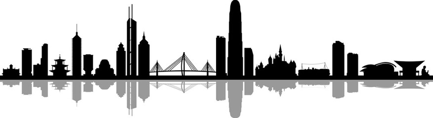 HongKong City Skyline Vector