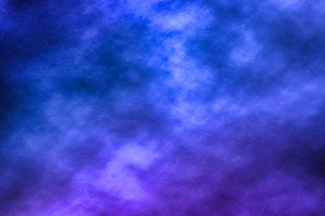 Night sky stars background, nebula clouds in cosmos