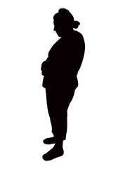 an old woman body silhouette vector