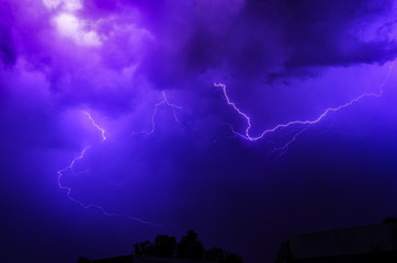 Lightning flashes illuminate the sky during storm in Lahore