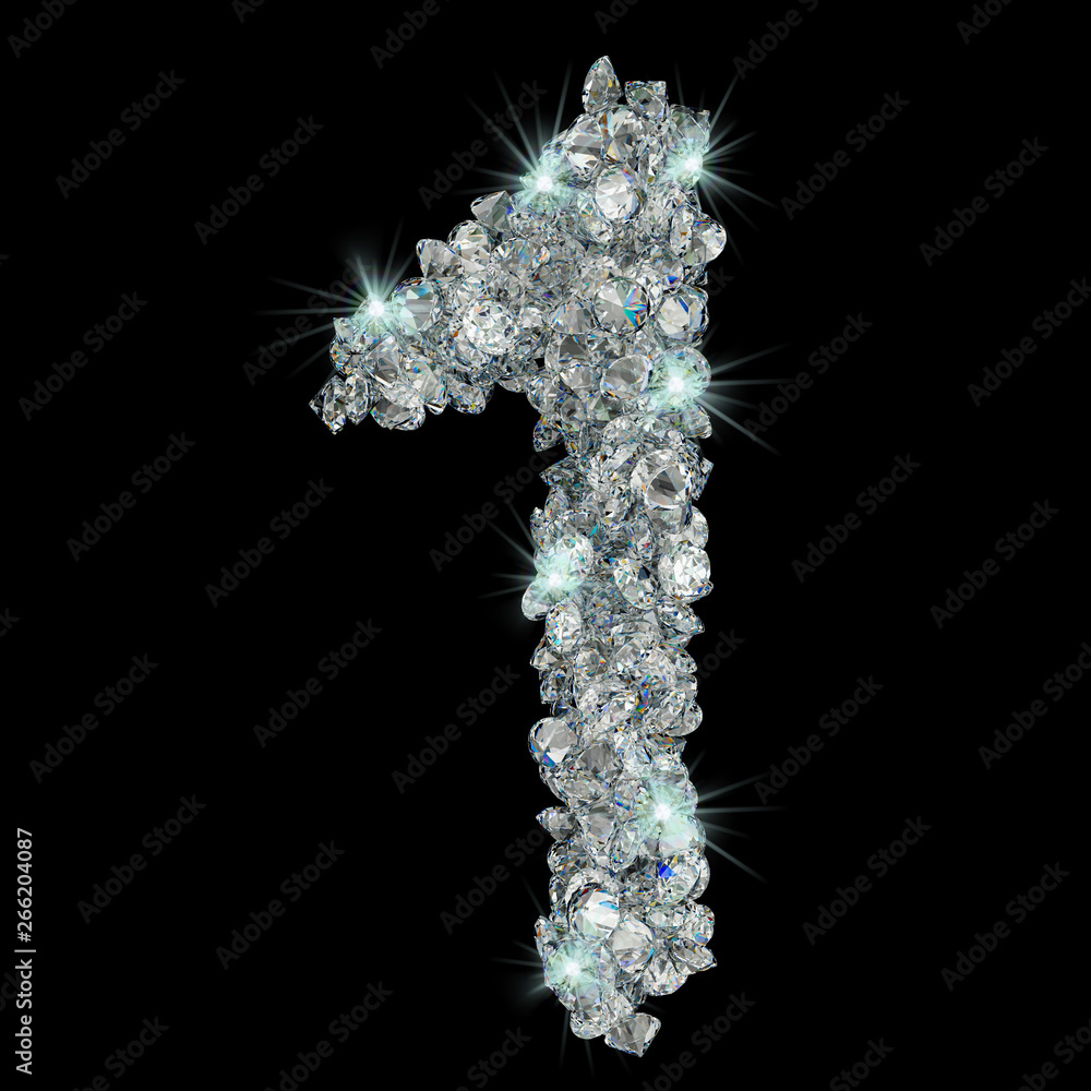 Poster number 1 from diamonds. 3d rendering