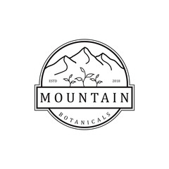 Vintage logo mountain for adventure and outdoor
