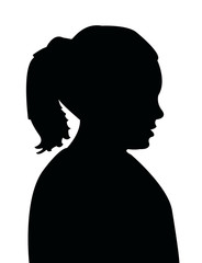 a girl head silhouette vector