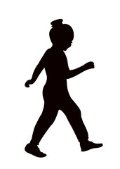 a girl walking body silhouette vector