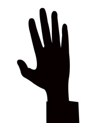 Obraz premium a hand silhouette vector