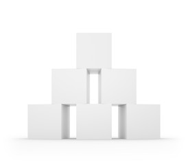 White cubes on white background.