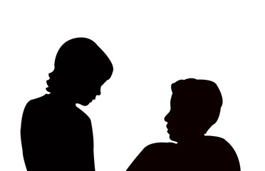 talking heads silhouette vector