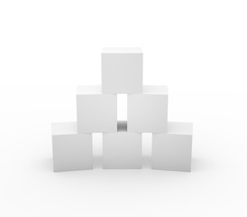 White cubes on white background.