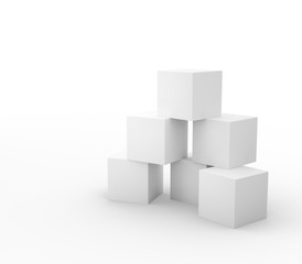 White cubes on white background.