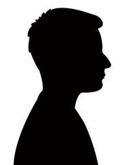a young man head silhouette vector