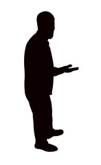 man begging body silhouette vector
