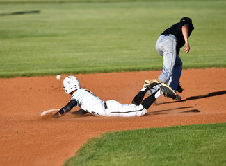 Hi School Baseball players during a game