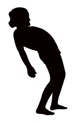 girl leaning back, silhouette vector