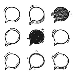 Thoughts bubbles hand drawn set
