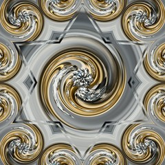 Abstract gold background. Fractal luxury art. Graphic painting golden artwork in oil imitation. Stock. Digital rich arabic texture. Wall art decor. Contemporary in modern style.